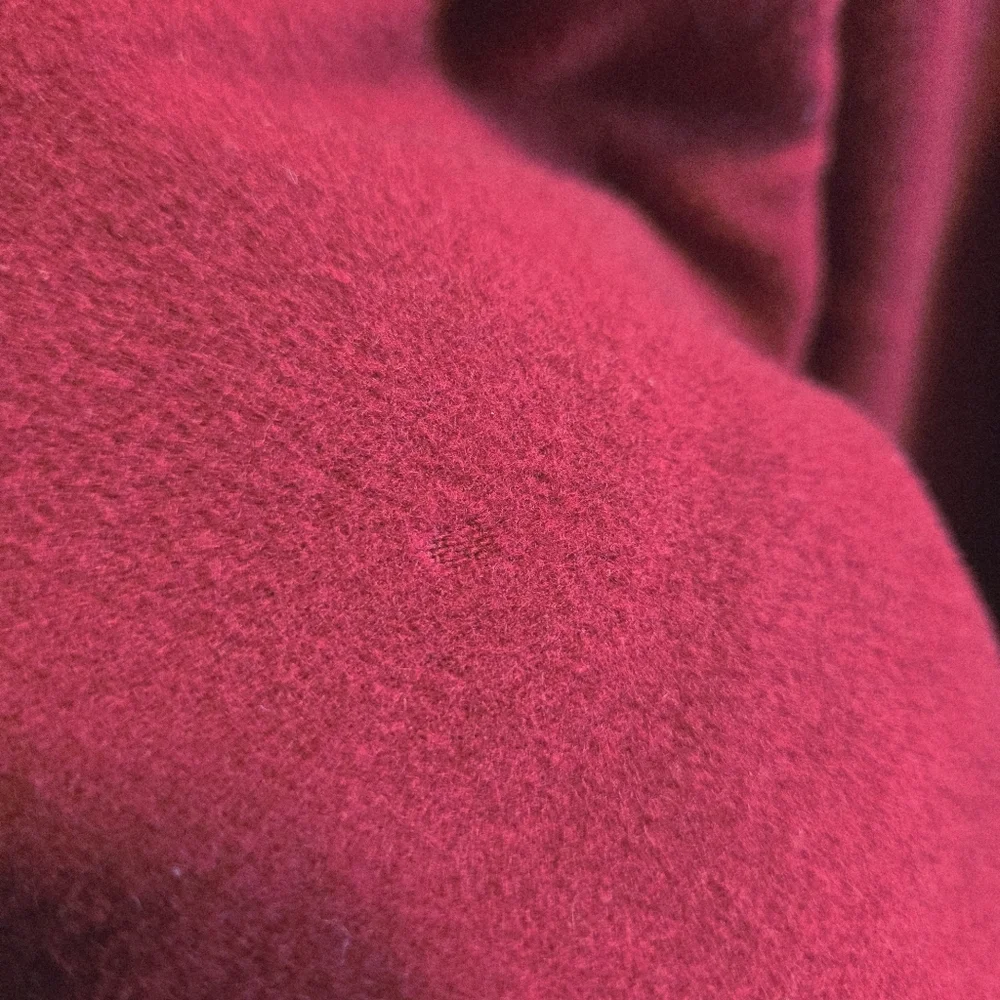 Precious Fibers Wool Cashmere Blend Blazer Red Size Large Festive‎ Old Money